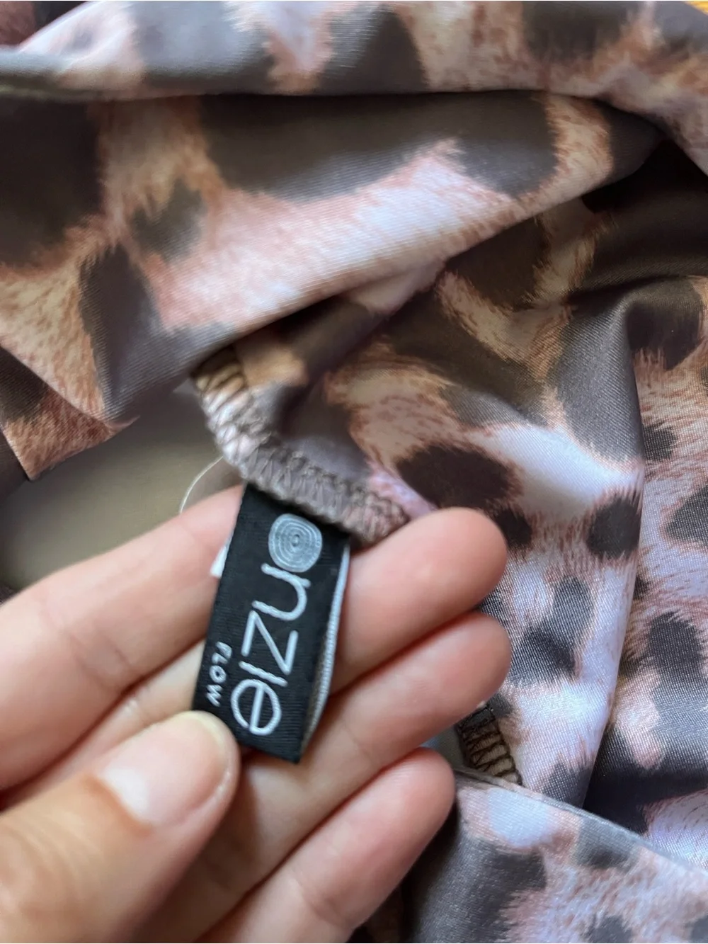 Onzie Pink and Black Leopard Print High-Waist Leggings